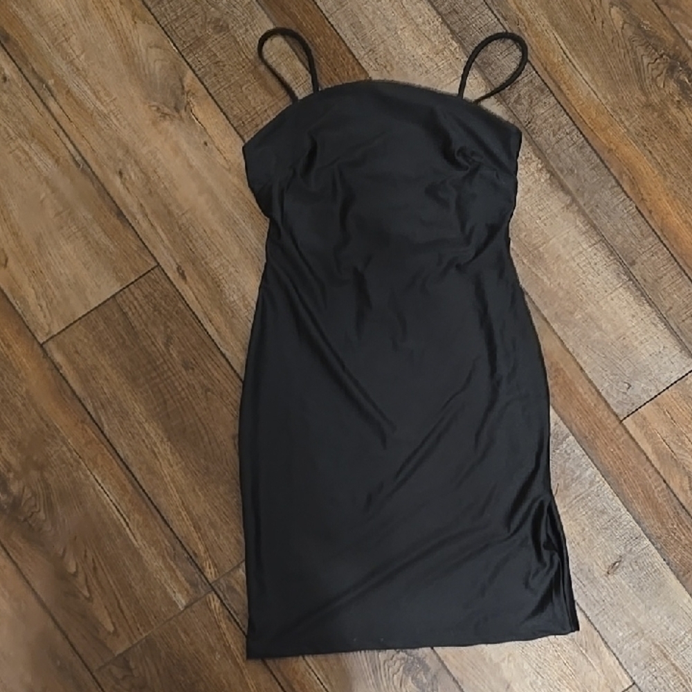 Elegant Black Spaghetti Strap Dress